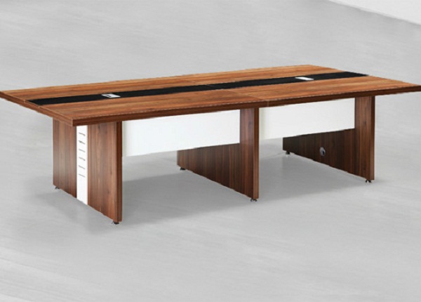 实木贴皮会议桌 长方形带线盒会议桌 SHYZ020