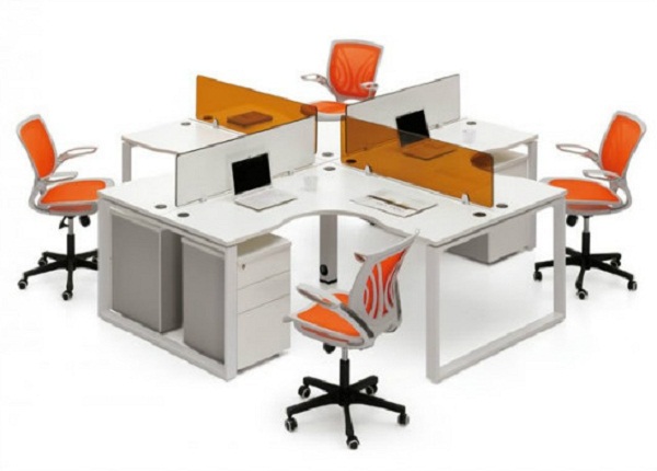 米字型办公桌-四人位米字型办公桌