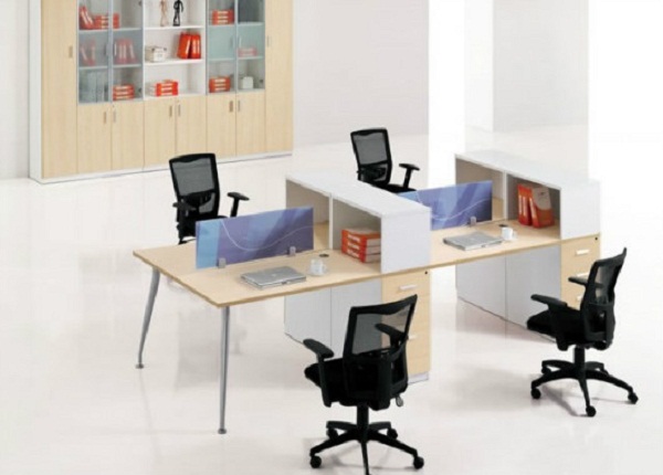 桌柜一体式办公桌-4人位桌柜一体式办公桌 -桌柜一体式办公桌样式
