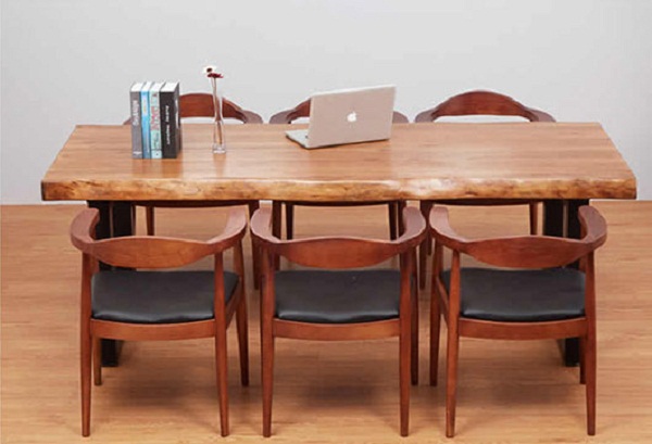 洽谈长条桌 实木会议桌 设计师工作台桌椅组合 古典式会议桌 HYZSM17042701