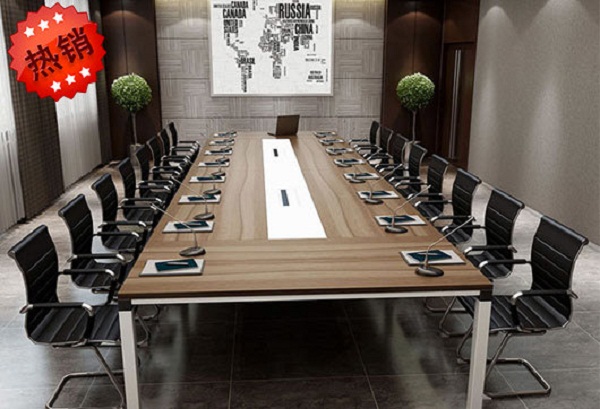 会议桌椅组合套装 会议桌带话筒 20人的会议桌 20人会议室会议桌 HYZBS17032301