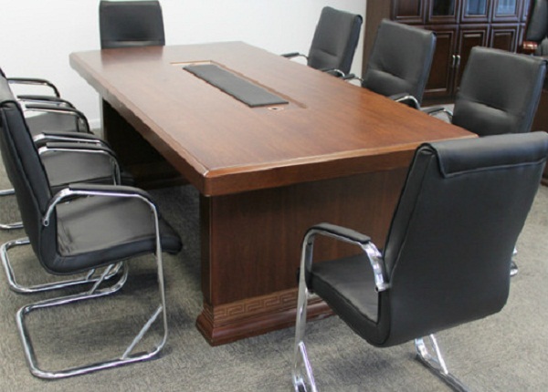 棕色实木会议桌 8人位简约会议桌 SHYZ027
