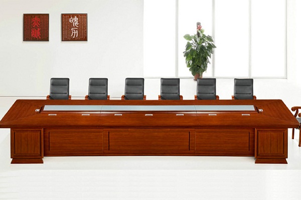实木喷漆会议桌 带线盒15人位会议桌 SHYZ048