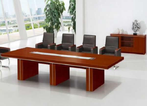 实木贴皮会议桌 油漆会议桌椅组合 办公室会议室接待台 实木办公室会议室接待台 SHYZ007